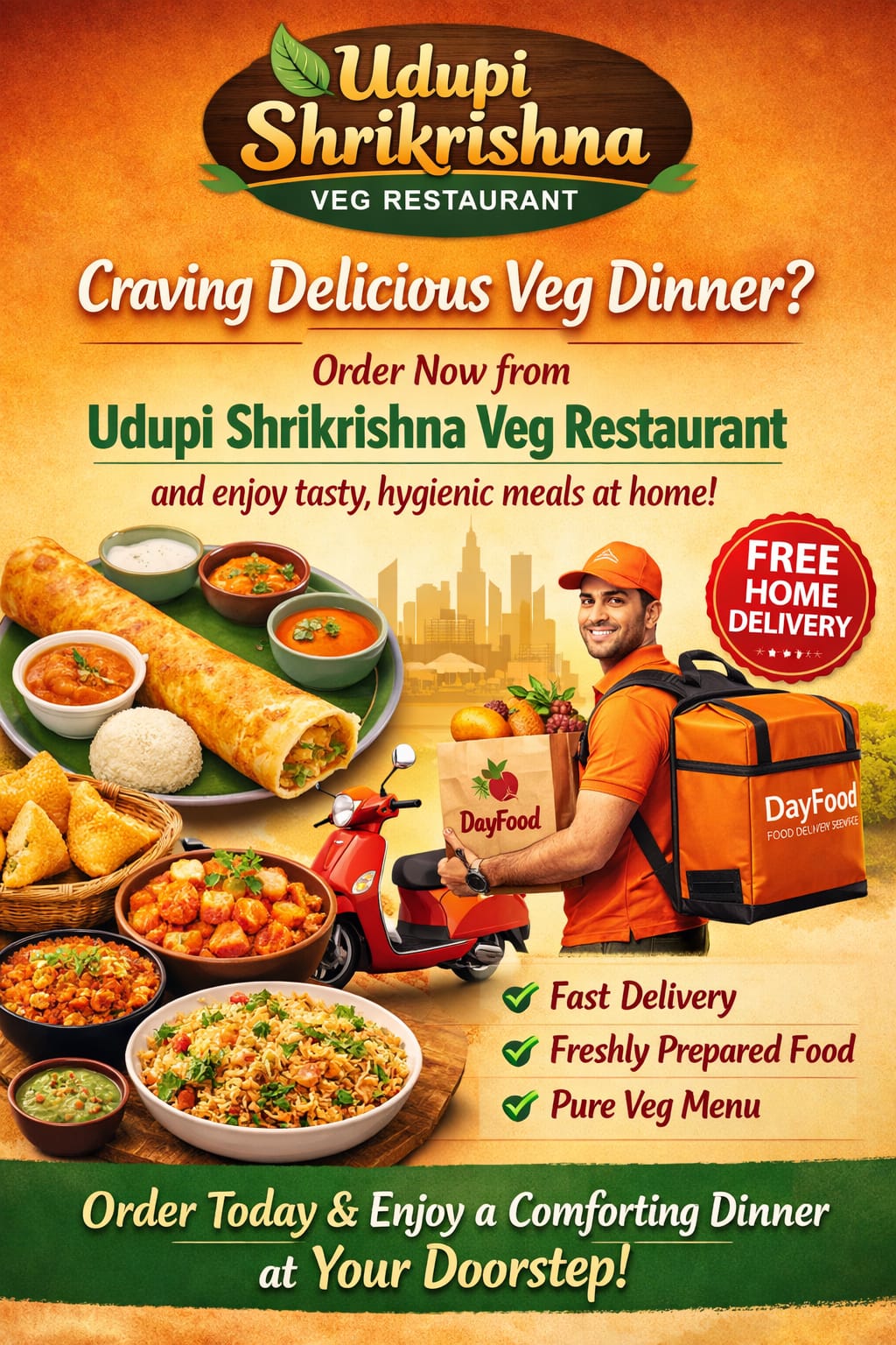 Craving Delicious Veg Dinner Get 5 % Cashback